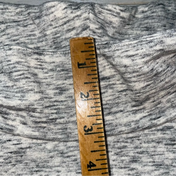 Purejill Mock Turtleneck Top Marled Gray 3/4 Cuffed Sleeves Side Pockets Size S - Picture 6 of 10